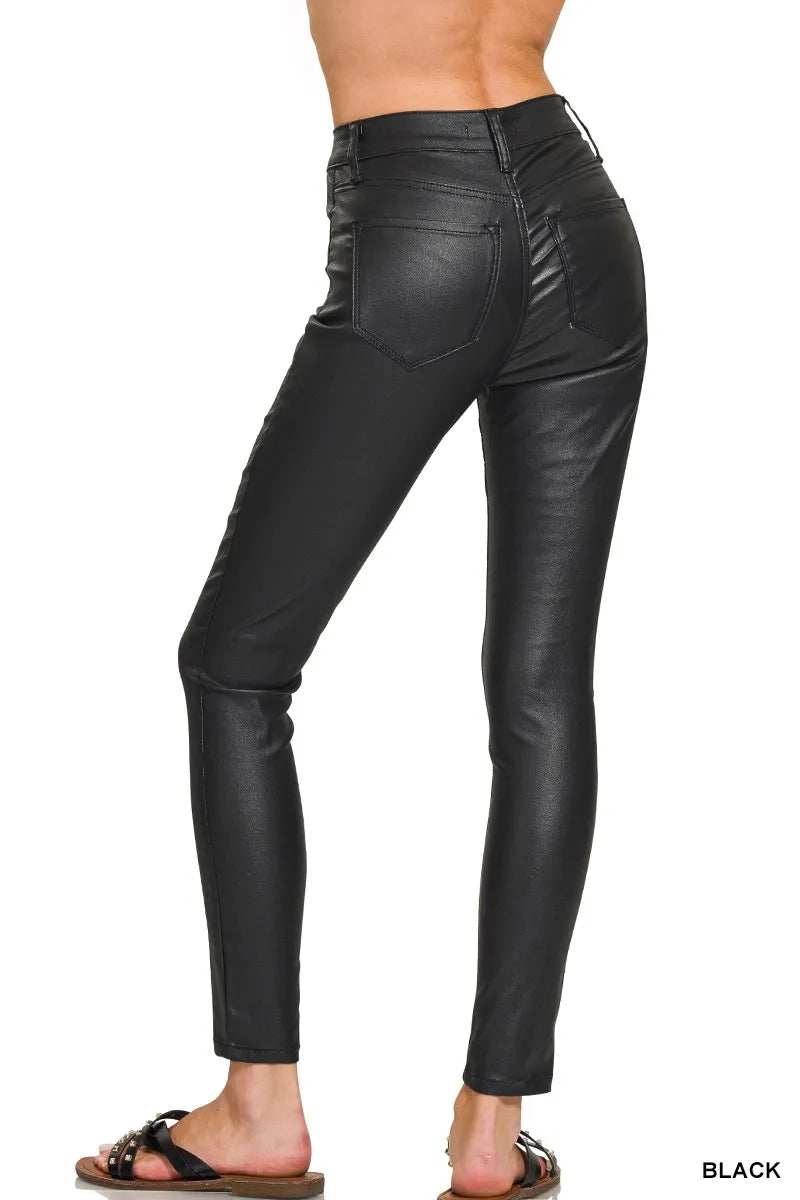 Zenana Faux Leather Stretch Skinny Pants - Trendsi - Flyclothing LLC