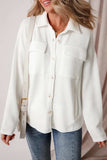 Button Up Long Sleeve Shacket - Trendsi - Flyclothing LLC