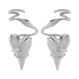 Heart-Shaped Twisted Wire Earrings - Trendsi - Flyclothing LLC