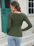 Round Neck Long Sleeve T-Shirt - Trendsi - Flyclothing LLC