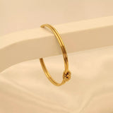 18K Gold-Plated Knot Open Bracelet - Trendsi - Flyclothing LLC