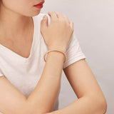 18K Gold-Plated Copper Zircon Open Bracelet - Trendsi - Flyclothing LLC