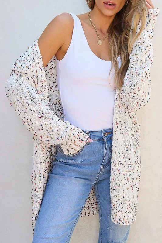 Open Front Long Sleeve Cardigan - Trendsi - Flyclothing LLC