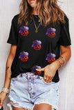 Sequin Pumpkin Round Neck Short Sleeve T-Shirt - Trendsi - Flyclothing LLC