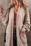 Pocketed Open Front Long Sleeve Cardigan - Trendsi - Flyclothing LLC