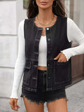 Button Up Denim Vest - Trendsi - Flyclothing LLC