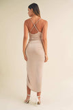 Mable Draped Detail Cami Midi Dress - Trendsi - Flyclothing LLC