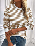 Ivy Lane Striped Round Neck Long Sleeve Sweatshirt - Trendsi - Flyclothing LLC