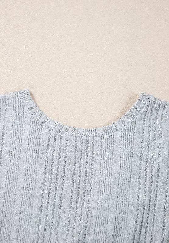 Crossover Backless Long Sleeve Knit Top - Trendsi - Flyclothing LLC