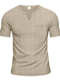 Men's Full Size Notched Short Sleeve T-Shirt Plus Size - Trendsi - Flyclothing LLC