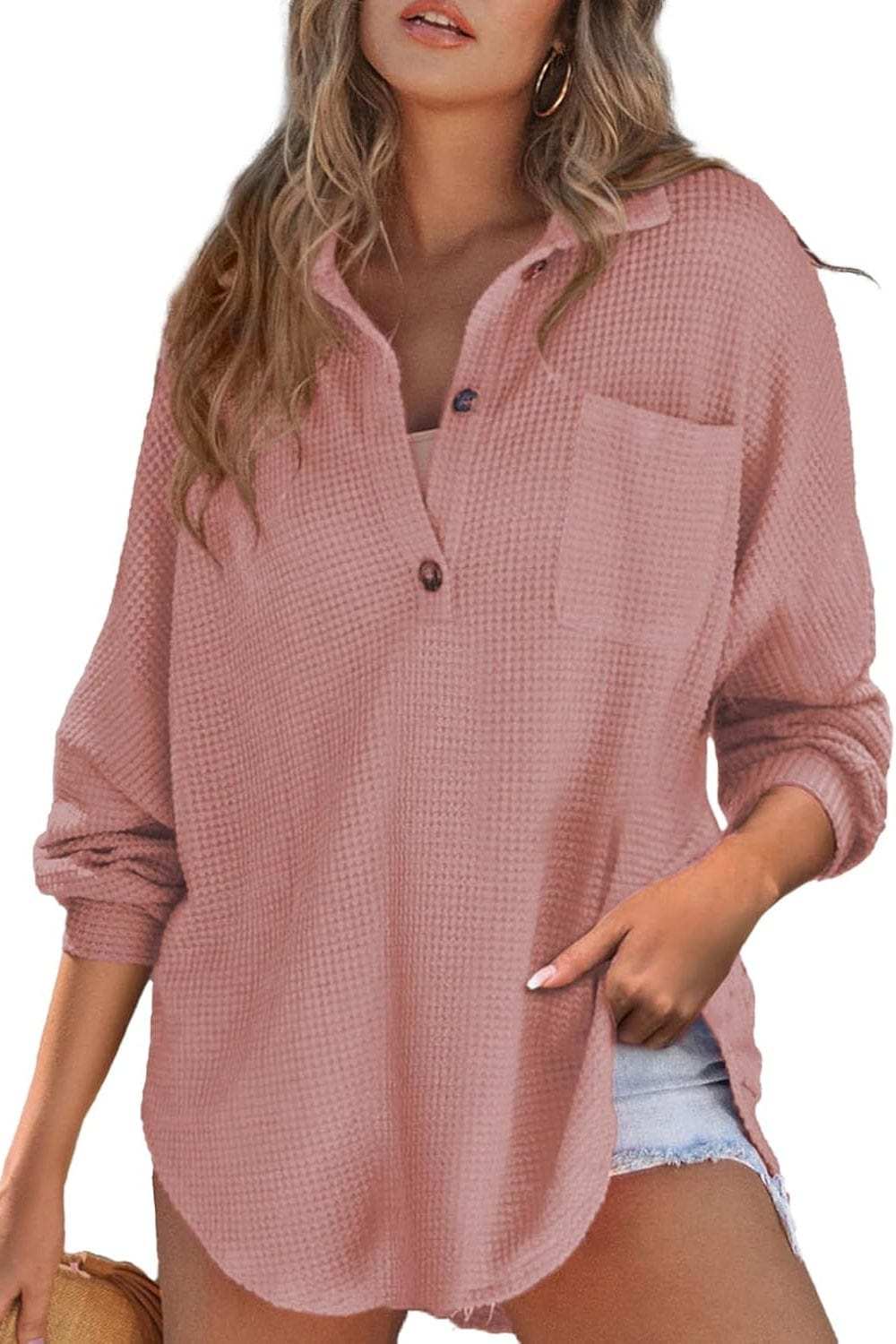 Half Button Long Sleeve Sweatshirt - Trendsi - Flyclothing LLC