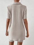 Johnny Collar Short Sleeve Top and Shorts Set - Trendsi - Flyclothing LLC