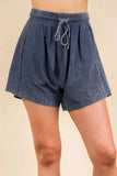 VERY J Mineral Washed Comfy Baggy Shorts - Trendsi - Flyclothing LLC