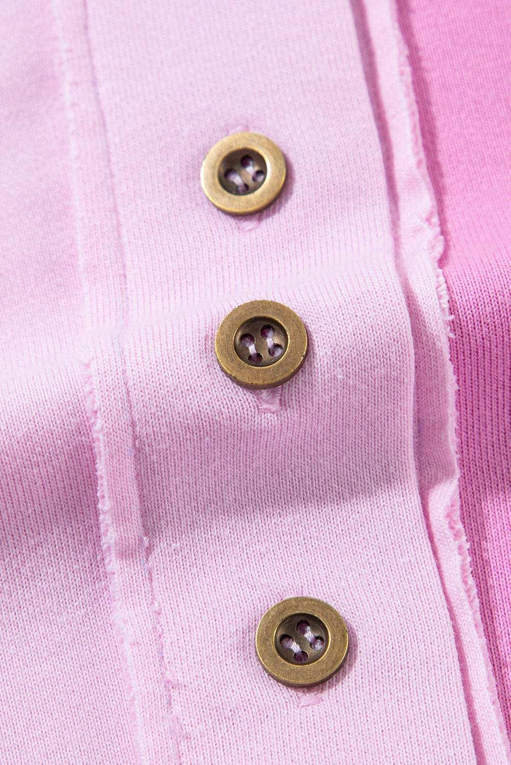 Color Block Half Button Long Sleeve Sweatshirt - Trendsi - Flyclothing LLC