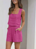 Square Neck Tank and Shorts Set - Trendsi - Flyclothing LLC