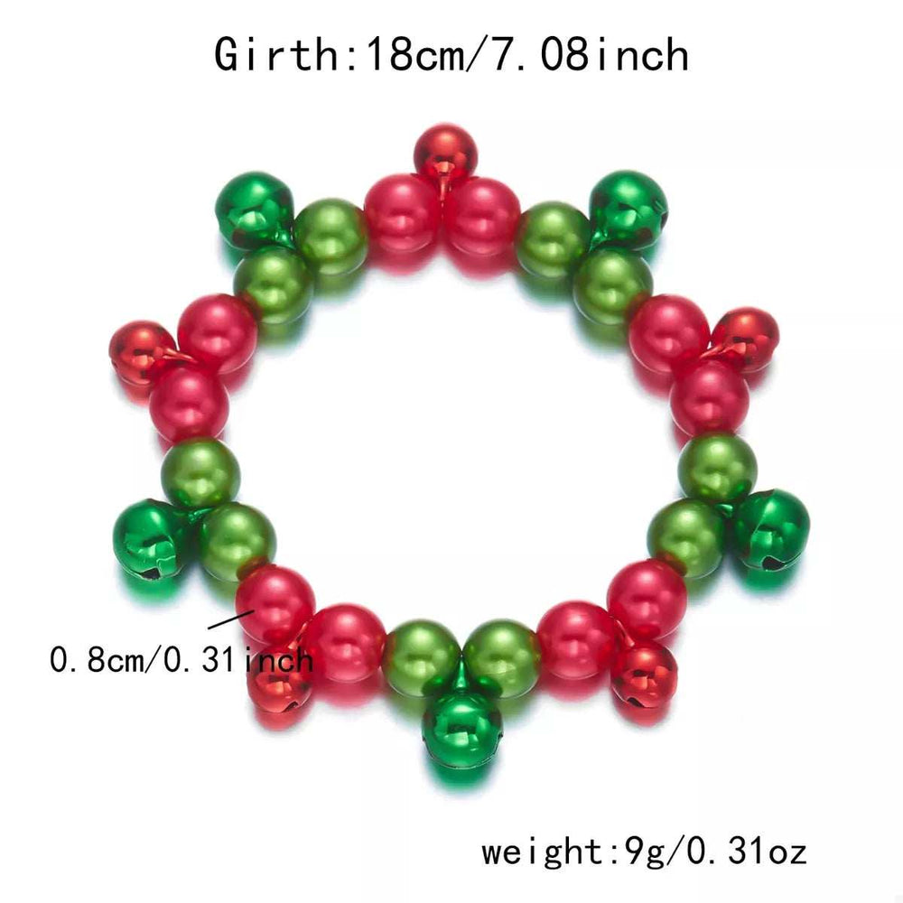 Christmas Holiday Beaded Bell Bracelet - Trendsi - Flyclothing LLC