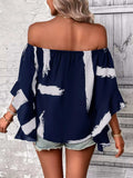 Off Shoulder Bell Sleeve Blouse - Trendsi - Flyclothing LLC