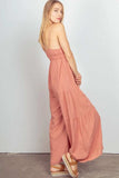 VERY J Sleeveless Ruched Wide Leg Jumpsuit - Trendsi - Flyclothing LLC