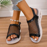 Woven Mesh Comfort Platform Sandals - Trendsi - Flyclothing LLC