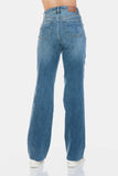 Judy Blue Full Size Tummy Control Cut Raw Hem Straight Jeans - Trendsi - Flyclothing LLC