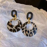 Printed Circle Dangle Earrings - Trendsi - Flyclothing LLC