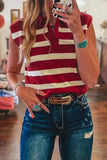 Collared Neck Striped Sweater Vest - Trendsi - Flyclothing LLC
