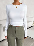 Round Neck Long Sleeve T-Shirt - Trendsi - Flyclothing LLC