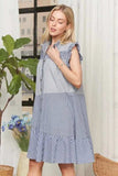 ADORA Button Down Textured Babydoll Dress - Trendsi - Flyclothing LLC