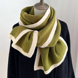Contrast Trim Winter Scarf - Trendsi - Flyclothing LLC