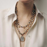 3 Piece Stainless Steel Pendant Necklace - Trendsi - Flyclothing LLC