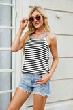 Florira Contrast Striped Round Neck Cami - Trendsi - Flyclothing LLC