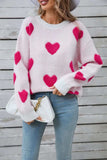 Angel Wings Heart Round Neck Long Sleeve Sweater - Trendsi - Flyclothing LLC