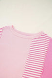 Stripe Color Block Half Sleeve T Shirt - Trendsi - Flyclothing LLC