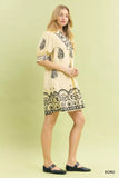 Umgee Paisley Mandala Print Babydoll Dress - Trendsi - Flyclothing LLC
