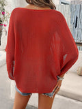 V-Neck Batwing Sleeve Knit Top - Trendsi - Flyclothing LLC