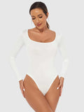 Full Size Scoop Neck Long Sleeve Bodysuit - Trendsi - Flyclothing LLC
