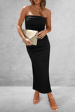 Slit Tube Midi Dress - Trendsi - Flyclothing LLC