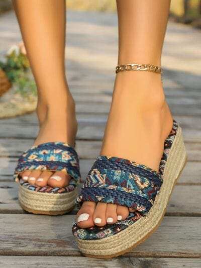 Geometric Open Toe Platform Sandals - Trendsi - Flyclothing LLC