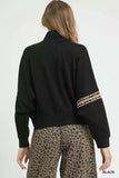 Umgee Zipper Up Cropped Jacket with Leopard Trim - Trendsi - Flyclothing LLC