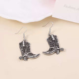 Vintage Western Cowboy Boot Dangle Earrings - Trendsi - Flyclothing LLC