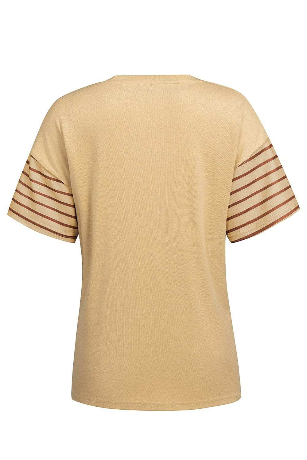 Striped Round Neck Short Sleeve T-Shirt - Trendsi - Flyclothing LLC