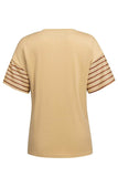 Striped Round Neck Short Sleeve T-Shirt - Trendsi - Flyclothing LLC