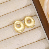 18K Gold-Plated Bubble Letter Stud Earrings - Trendsi - Flyclothing LLC