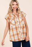 Mittoshop Mineral Wash Plaid Button Down Shirt - Trendsi - Flyclothing LLC