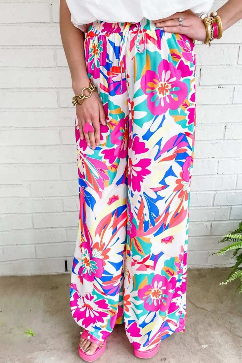Printed Wide Leg Pants - Trendsi - Flyclothing LLC