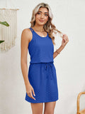 Eyelet Scoop Neck Sleeveless Dress - Trendsi - Flyclothing LLC