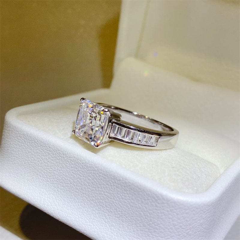 3 Carat Moissanite 925 Sterling Silver Square Shape Ring - Trendsi - Flyclothing LLC