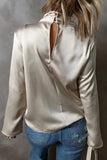 Cutout Ruched Long Sleeve Blouse - Trendsi - Flyclothing LLC