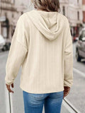 Drawstring Dropped Shoulder Long Sleeve Hoodie - Trendsi - Flyclothing LLC