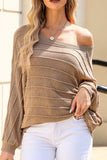 Round Neck Long Sleeve Knit Top - Trendsi - Flyclothing LLC